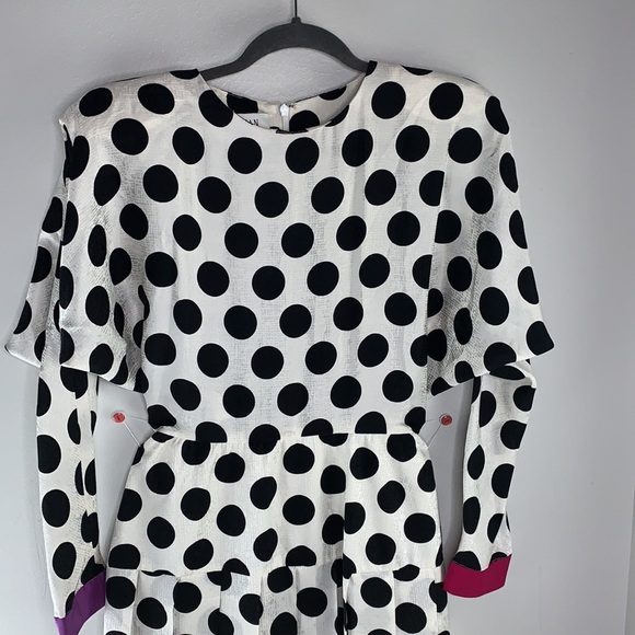Gillian 100% silk polka dot drop waist dress - Picture 4 of 13